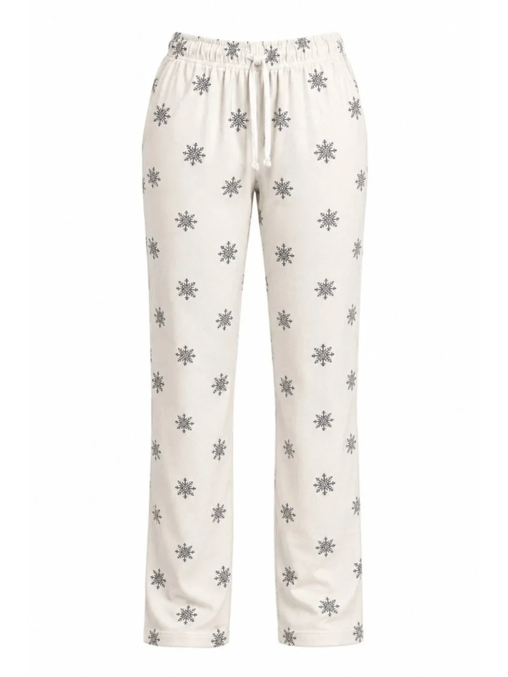 Nautica Sleepwear Women’s Medium White Snowflake Print Pajama Lounge Pants Soft